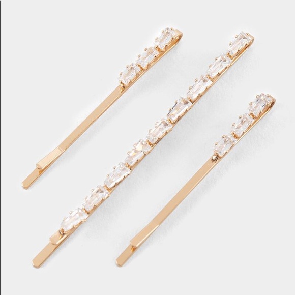 Francesca’s Henley Crystal Bobbly Gold Pins, 3 set - Picture 2 of 5